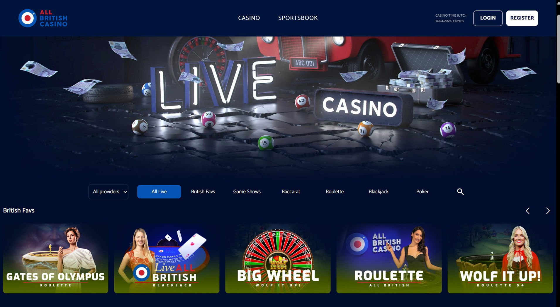 5. All British Casino - Mobile Sofort Casino Choice